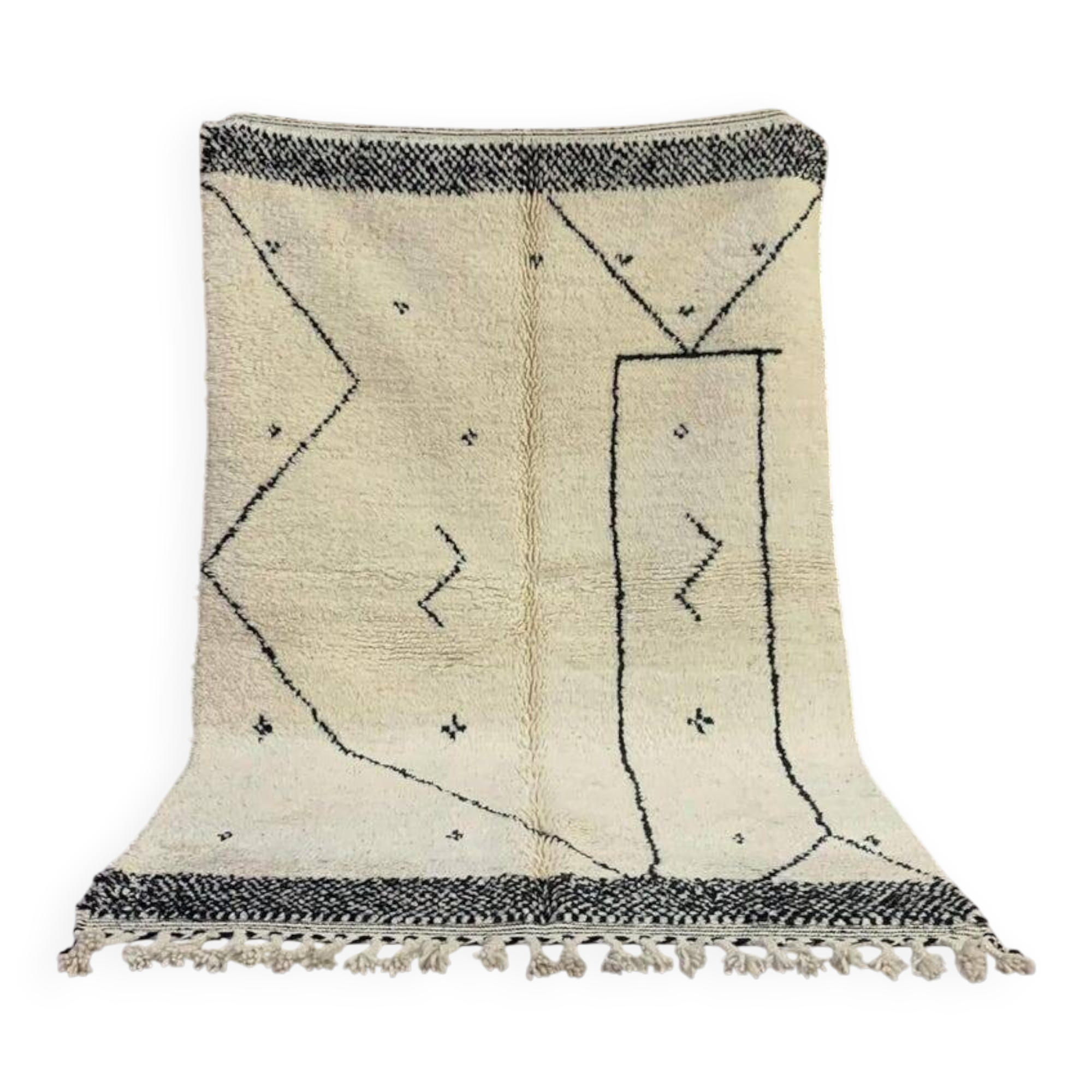 Moroccan rug in natural wool, 250cm x 150cm