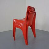B1171 Fiberglass Stacking Chairs by Helmut Bätzner for Bofinger, 1960s, Set of 4