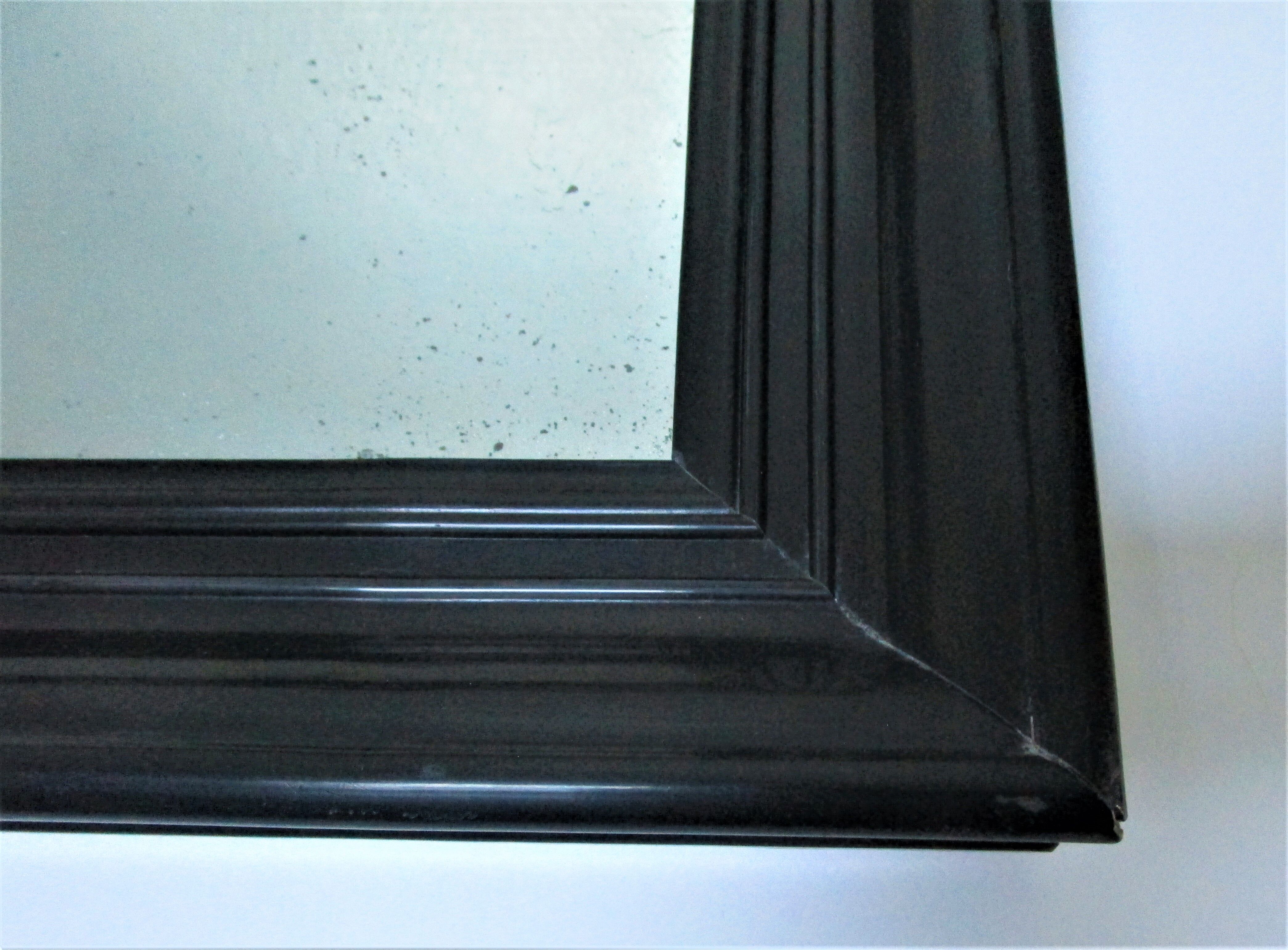 Blackened wood mirror napoleon iii xixth 37.5 cm x 46.8 cm