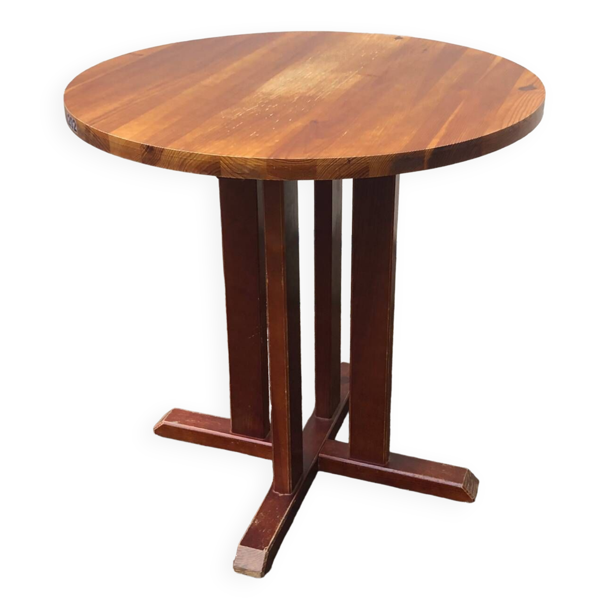 Table haute et ronde bois