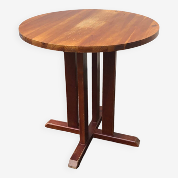 Table haute et ronde bois