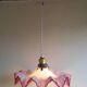 Suspension, abat-jour en verre rose