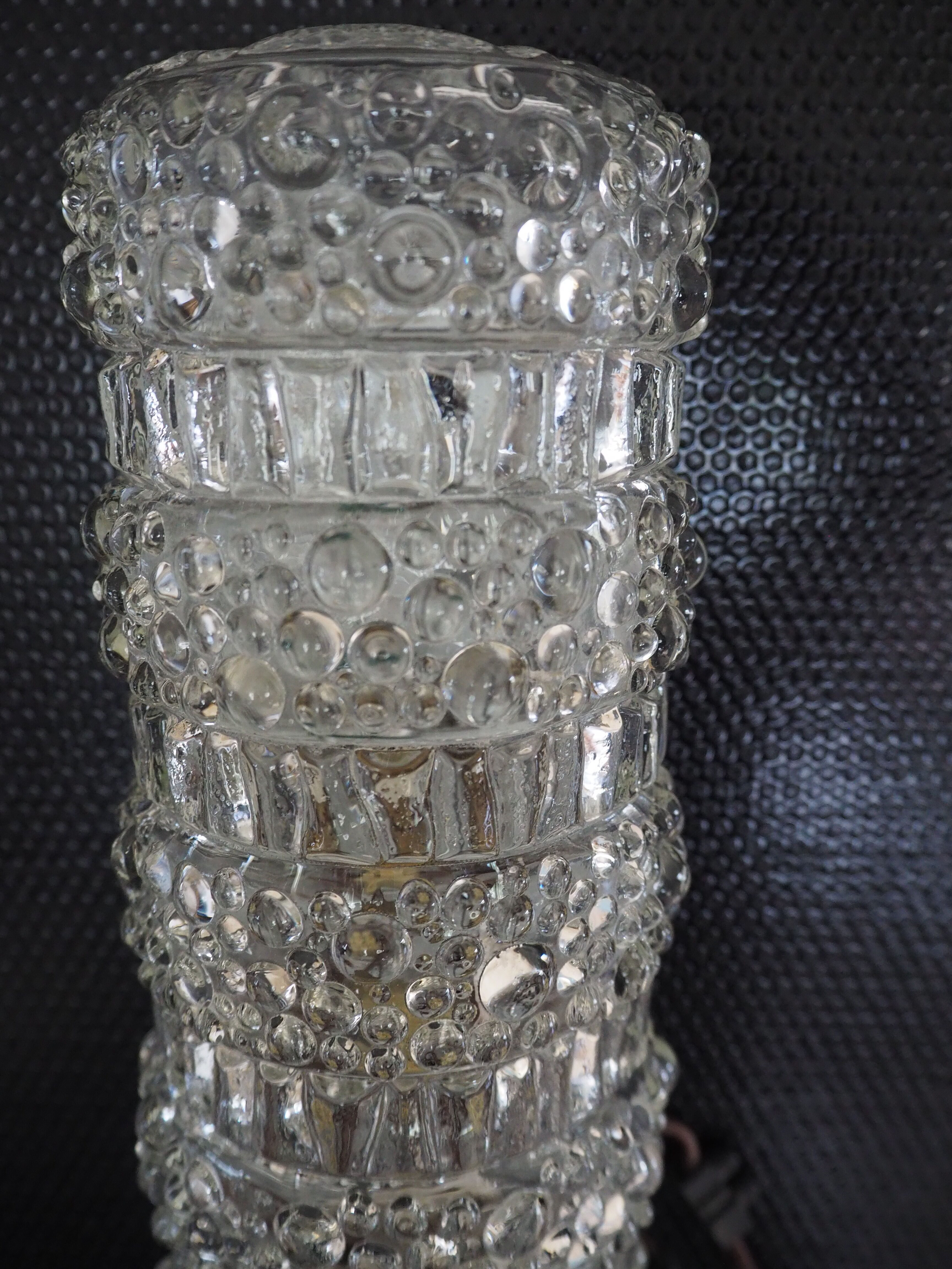 Transparent worked glass sconce from the 1950s