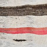 6x7 Natural White & Brown Kilim Rug, 183x212Cm