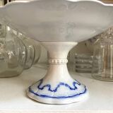 Sarreguemines compotier in blue earthenware, “Basket” service