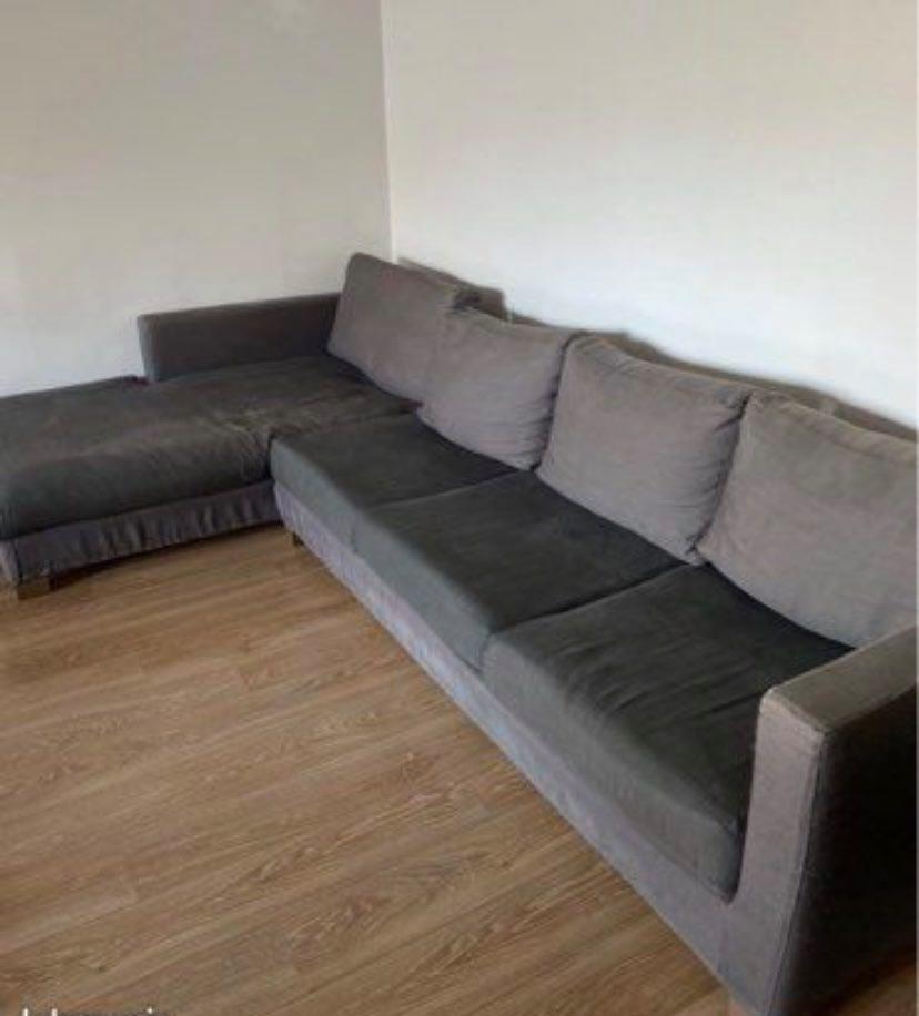 Grey shaped sofa
