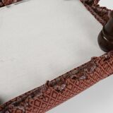 Small Art Deco Footstool with Original Upholstery, France, 1940s