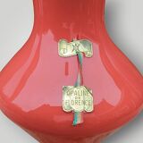 Vase pichet en opaline de Provence rouge corail - années 60