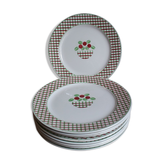 Lot de 9 assiettes Sarreguemines, modèle Margency