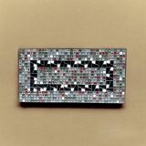 Vintage side table and magazine rack in wrought iron and ceramic tiles