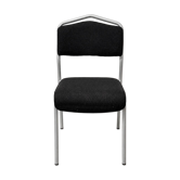 Grey steel chair and black fabric