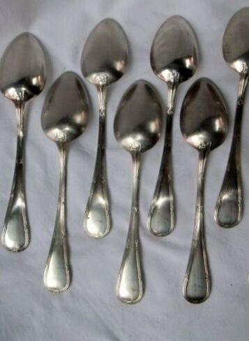 Cuillères modèle ruban Louis XVI métal argent poinçons service couvert de table