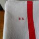 Set of 6 antique half-cloths, embroidered BR