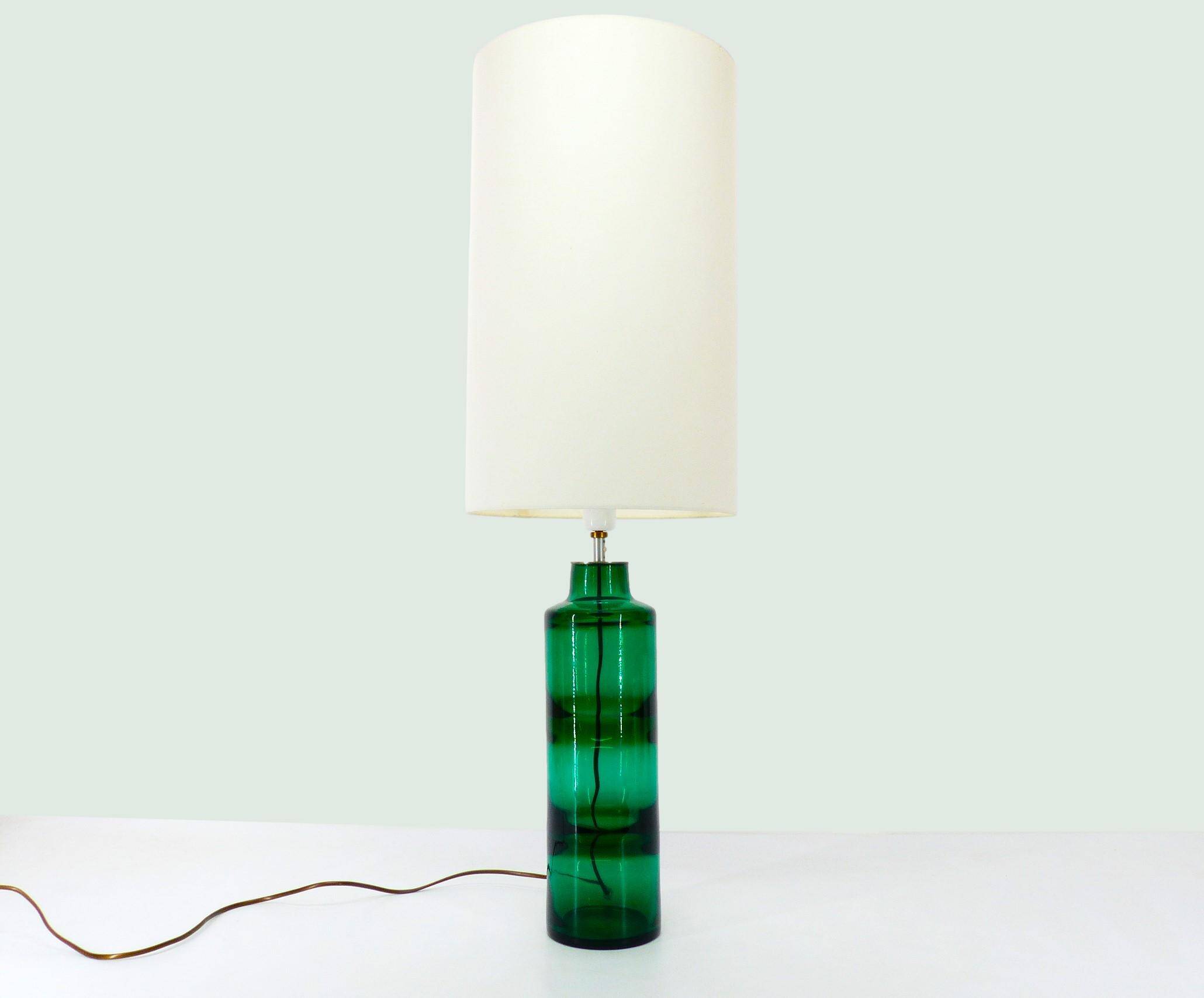 Lampe en verre soufflé vert par Severin Brørby – Hadeland Glassverk 1967