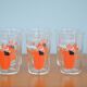 Lot de 6 verres à orangina, année 70