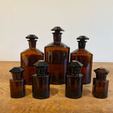 Set of 7 apothecary bottles