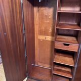 Art deco vintage brocante bachelor wardrobe burr walnut 1920-1930