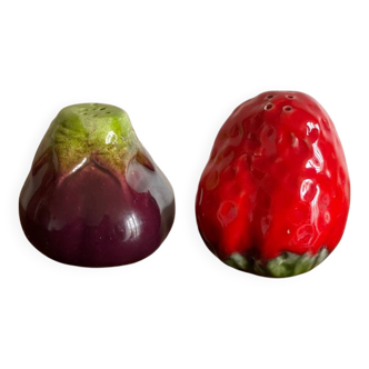 Salt and pepper eggplant strawberry