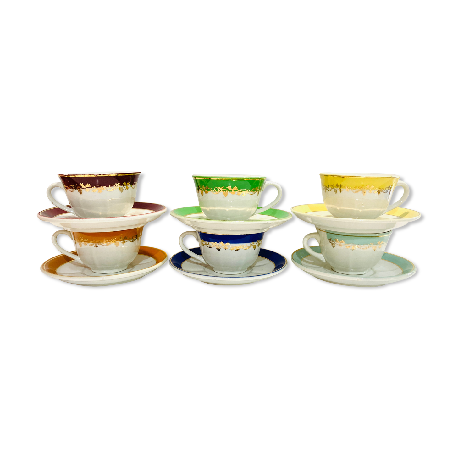Set of 6 multicolor cups from the 50