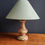 Vintage Table Lamp in Sculpted Alabaster – Base in Natural Stone