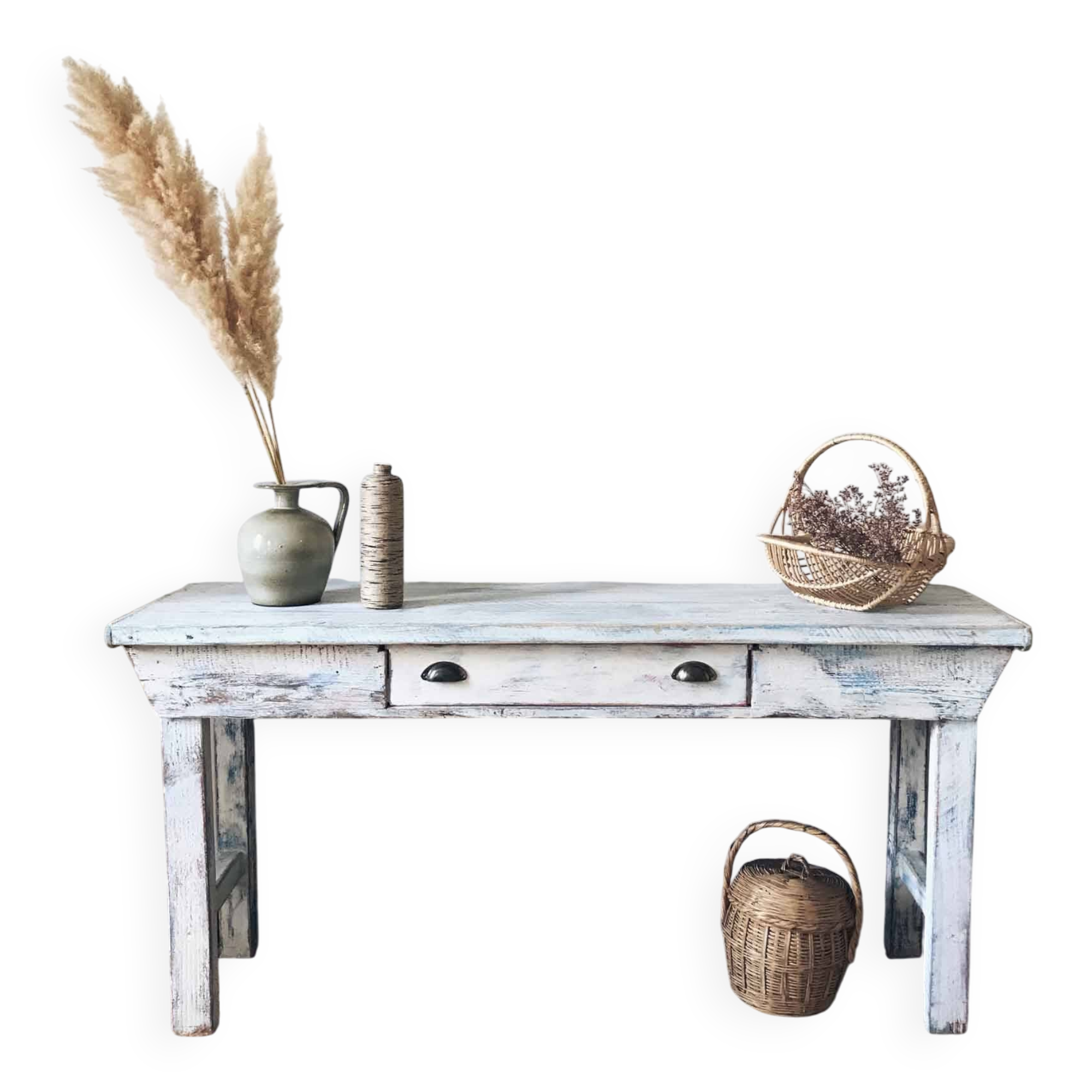 Console / patinated wooden shelf