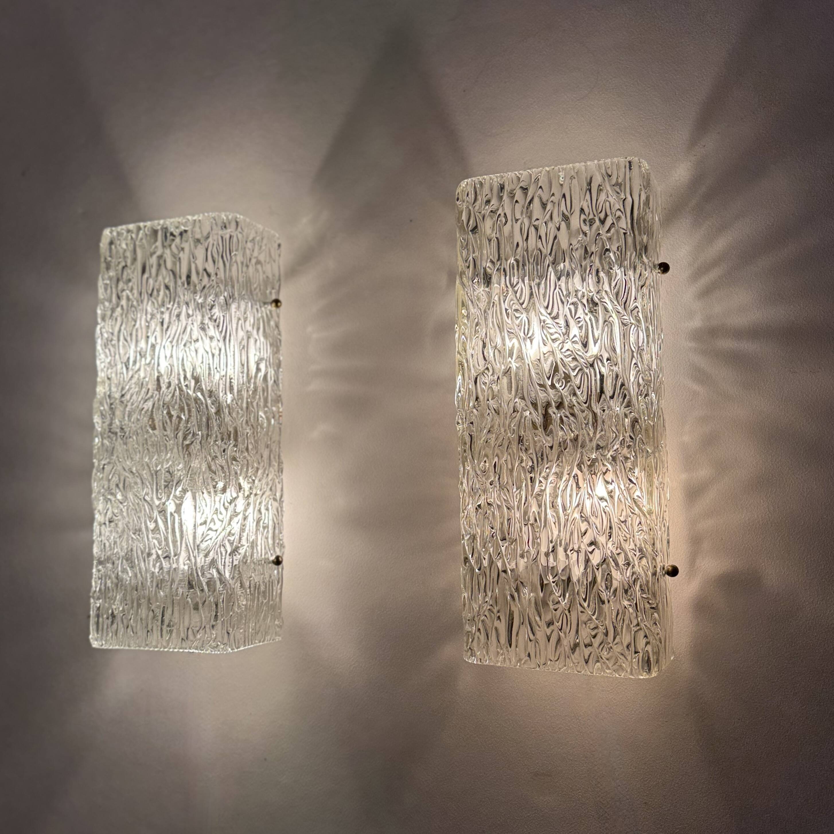 Pair of Austrian Large Midcentury Murano “Florian” Wall Sconce by Kalmar Fr