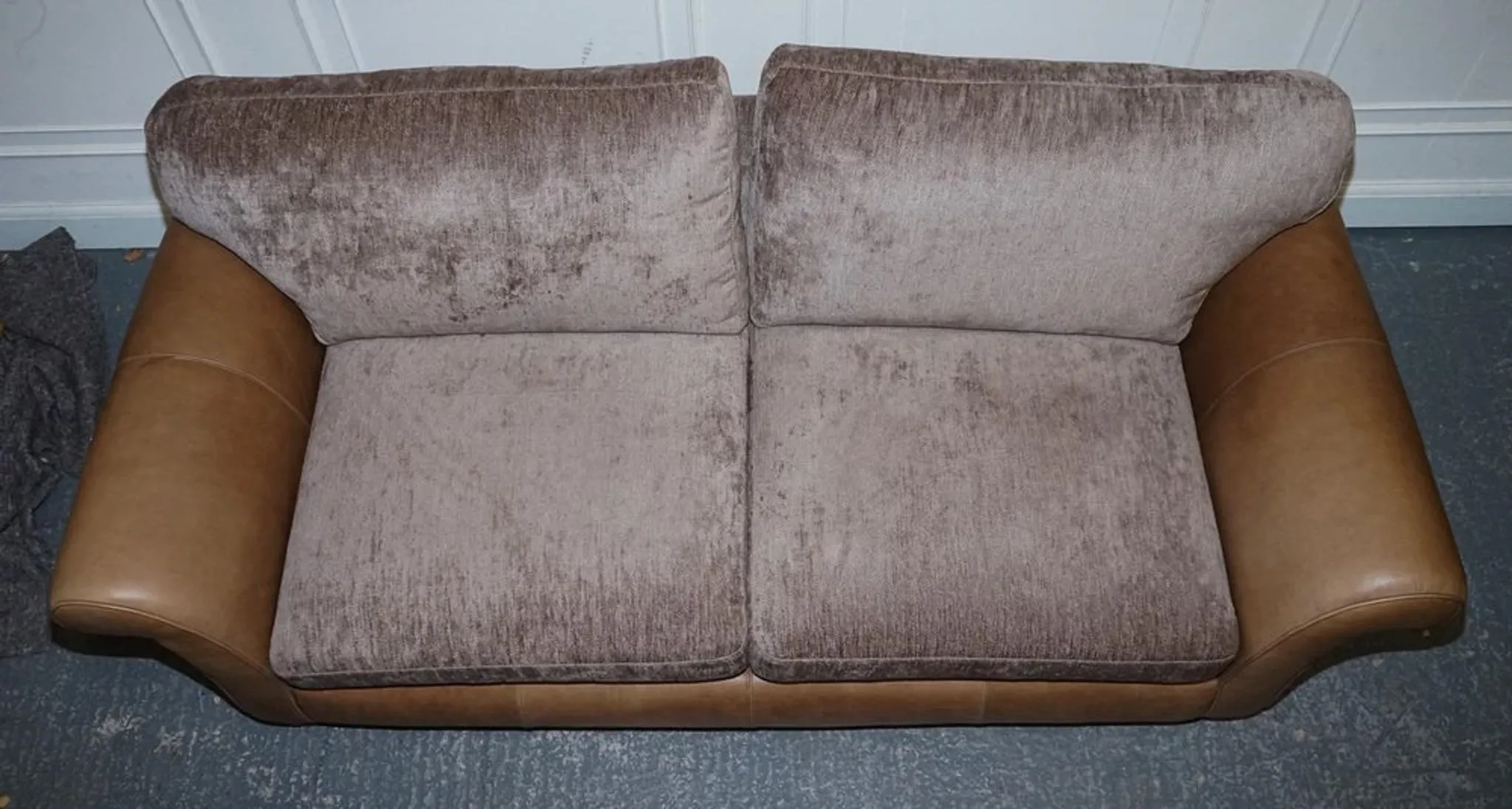 Vintage Three-Seater Sofa in Leather and Fabric by Alexander & James Blake