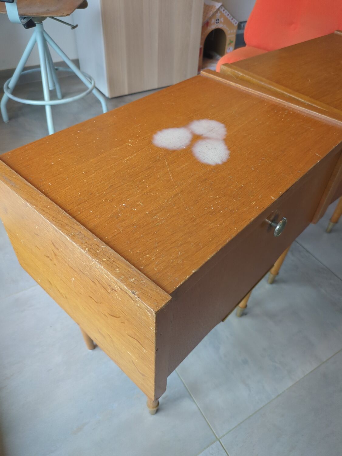 Vintage wooden bedside tables