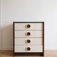 Retro 70s wooden and white chest of drawers