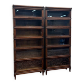Ensemble de bibliothèques antiques en anglais Wernicke Globe originales