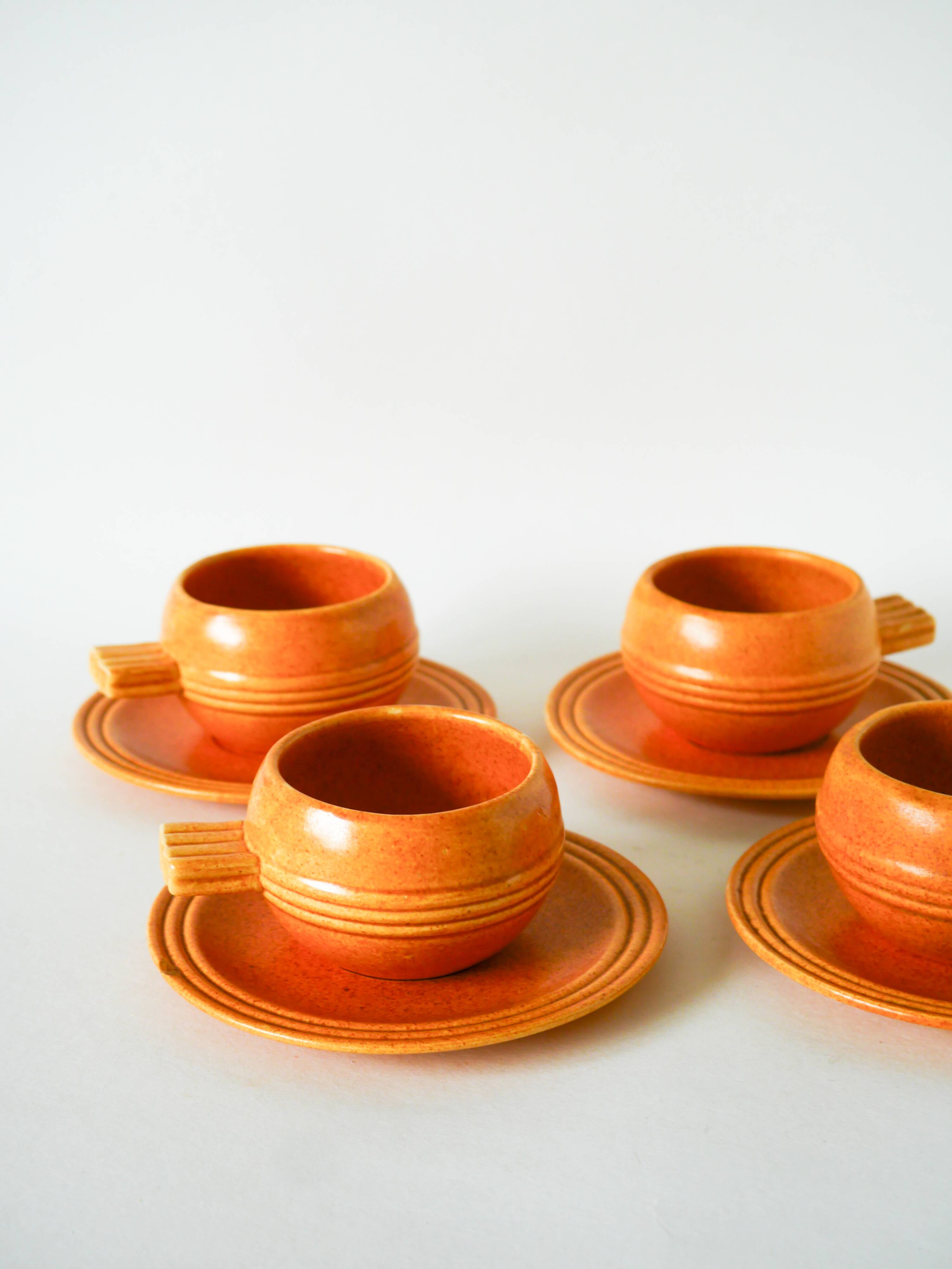 Pair of stoneware lunch plates, Made in France, 1970