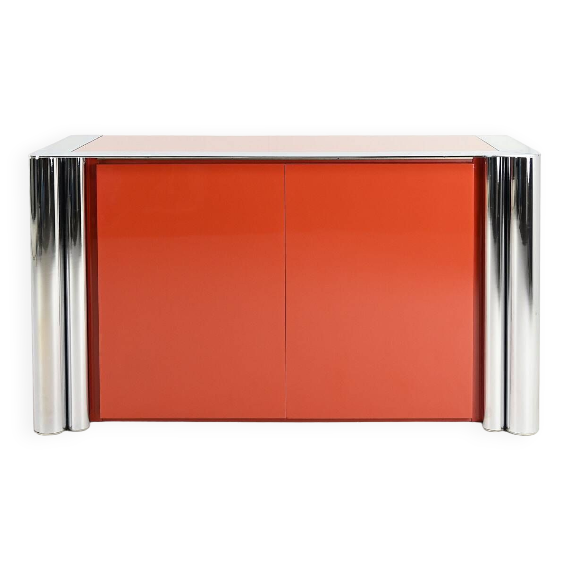 Antonello Mosca, Buffet For Cinova, Lacquer And Chrome, Italy C.1969