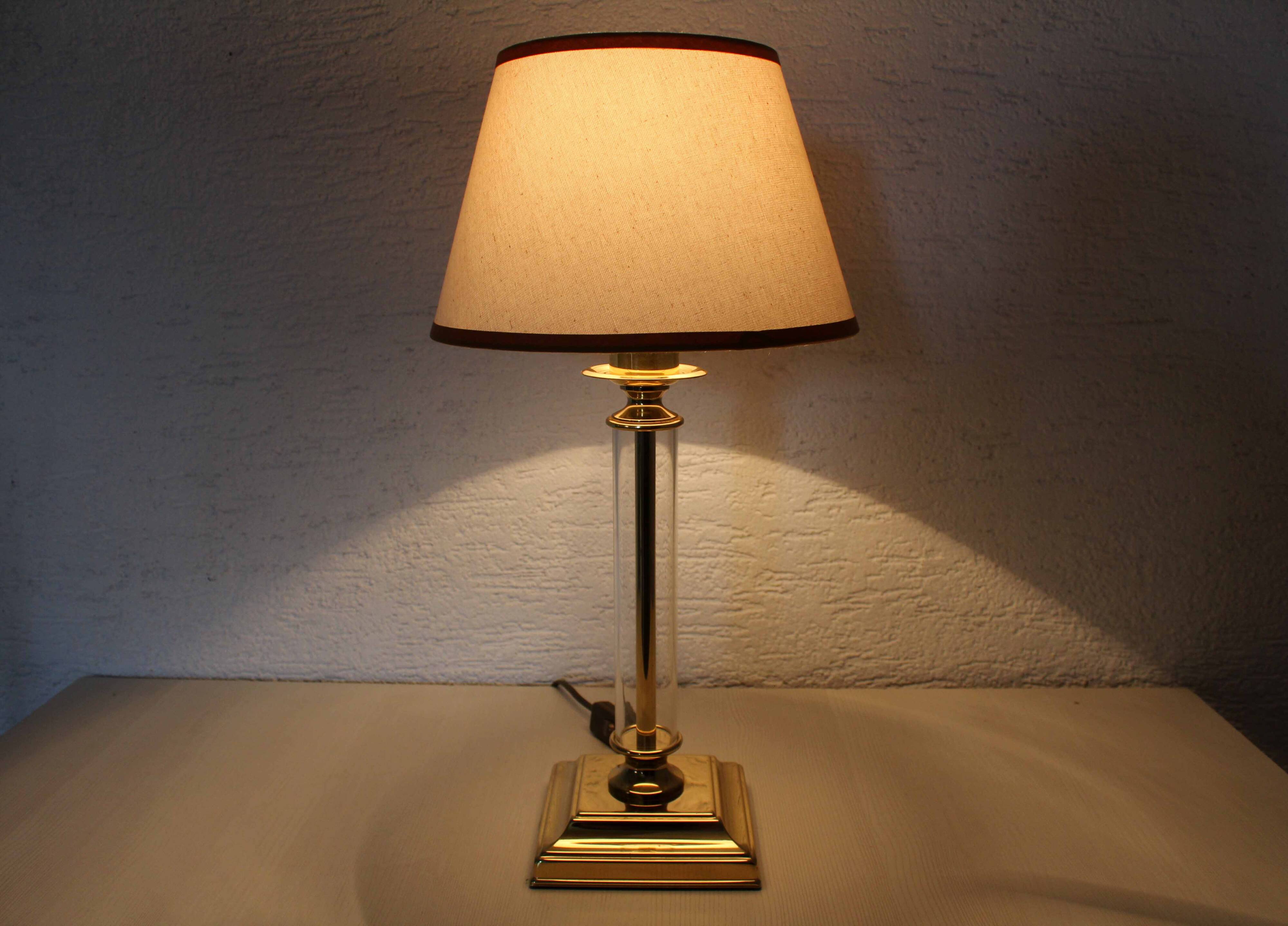 Brass and plexiglass lamp base