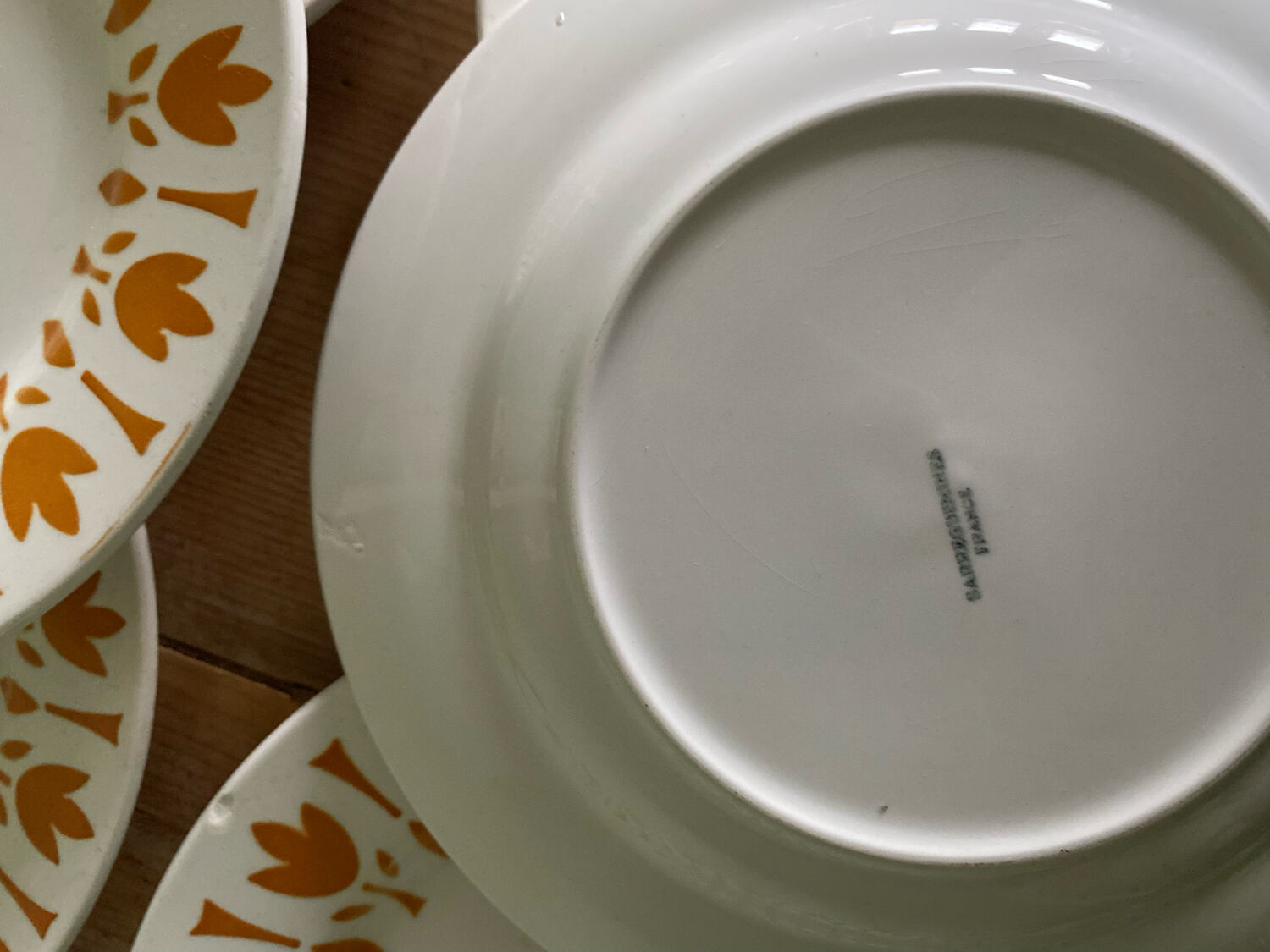 6 assiettes vintage tulipes sarreguemines
