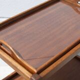 Wooden service with wheels