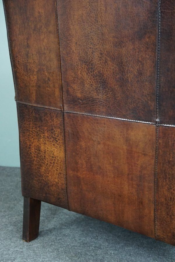 Brown sheepskin armchair