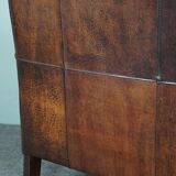 Brown sheepskin armchair