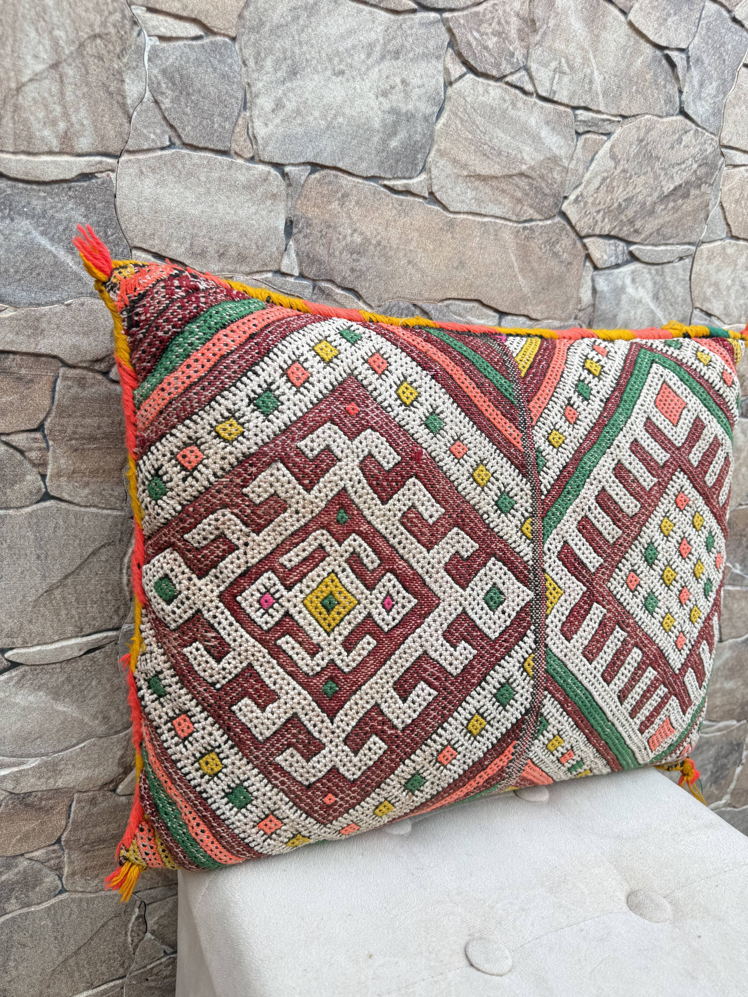Moroccan pillowcase, Berber cushion cover, woven pillowcase