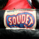 Pair of gloves French boxing in leather, brand Soudet, 70s vintage