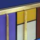 Mid-Century Modern Italian Sideboard in Solid Wood and Coloured Glass