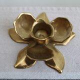 Golden brass candle holder