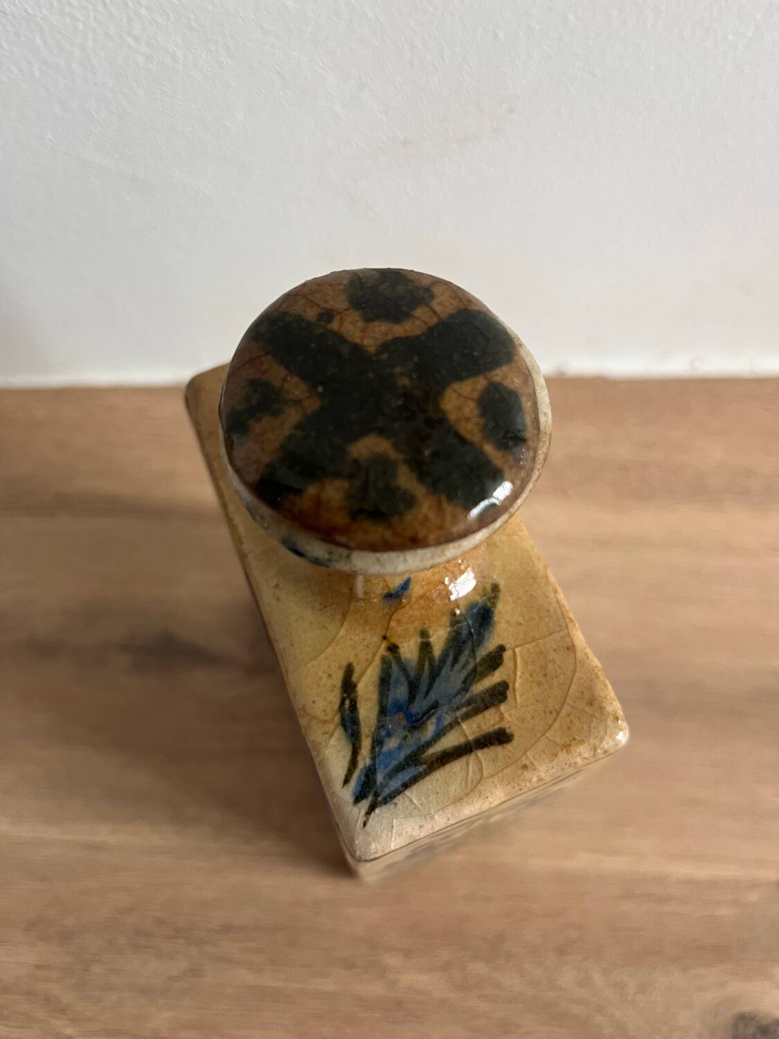 Qajar Persian pottery bottle vase