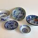 set of 4 bowls and 4 asian porcelain cups