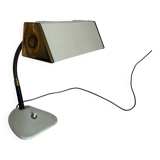 Vintage 1950s desk lamp for children, cream and gold bedside lamp - 23 cm