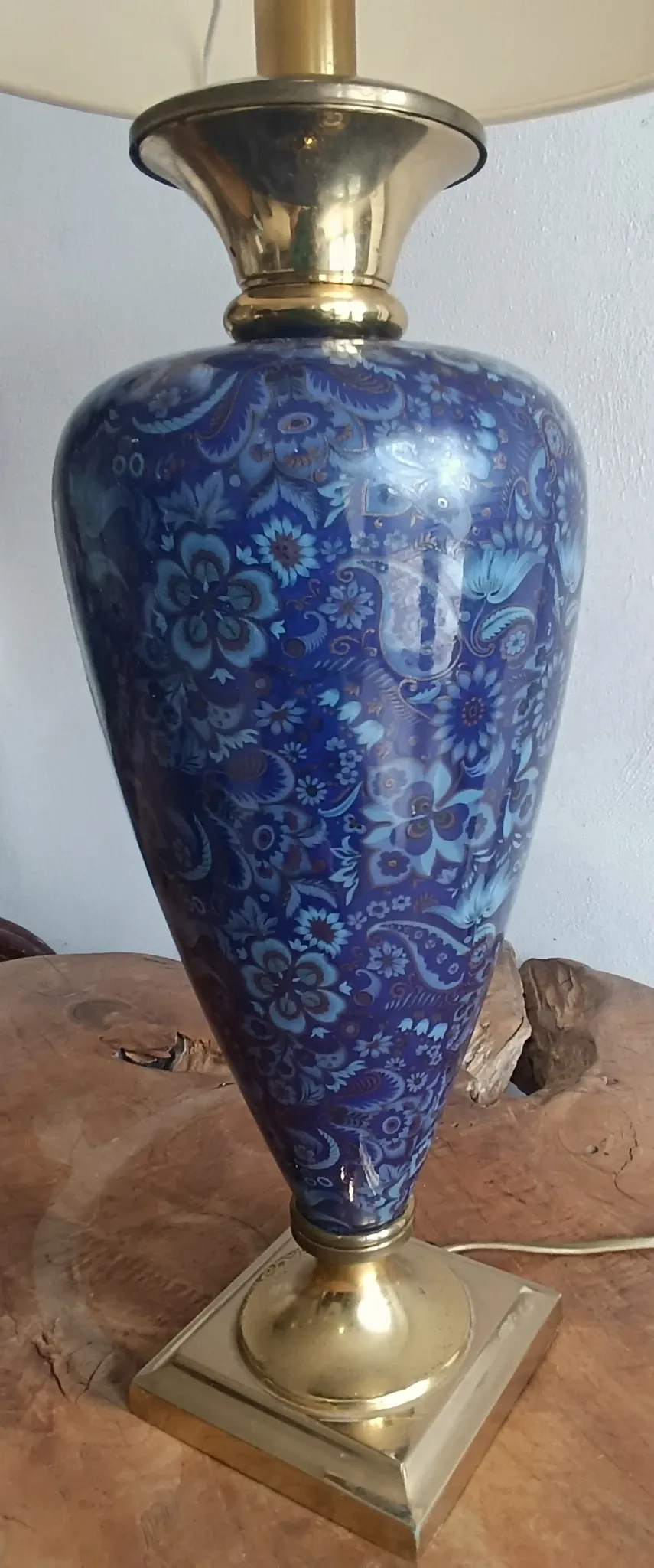 LE DAUPHIN lamp in vintage ceramic and brass