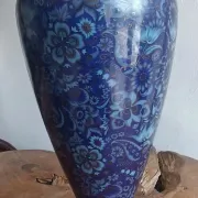 LE DAUPHIN lamp in vintage ceramic and brass