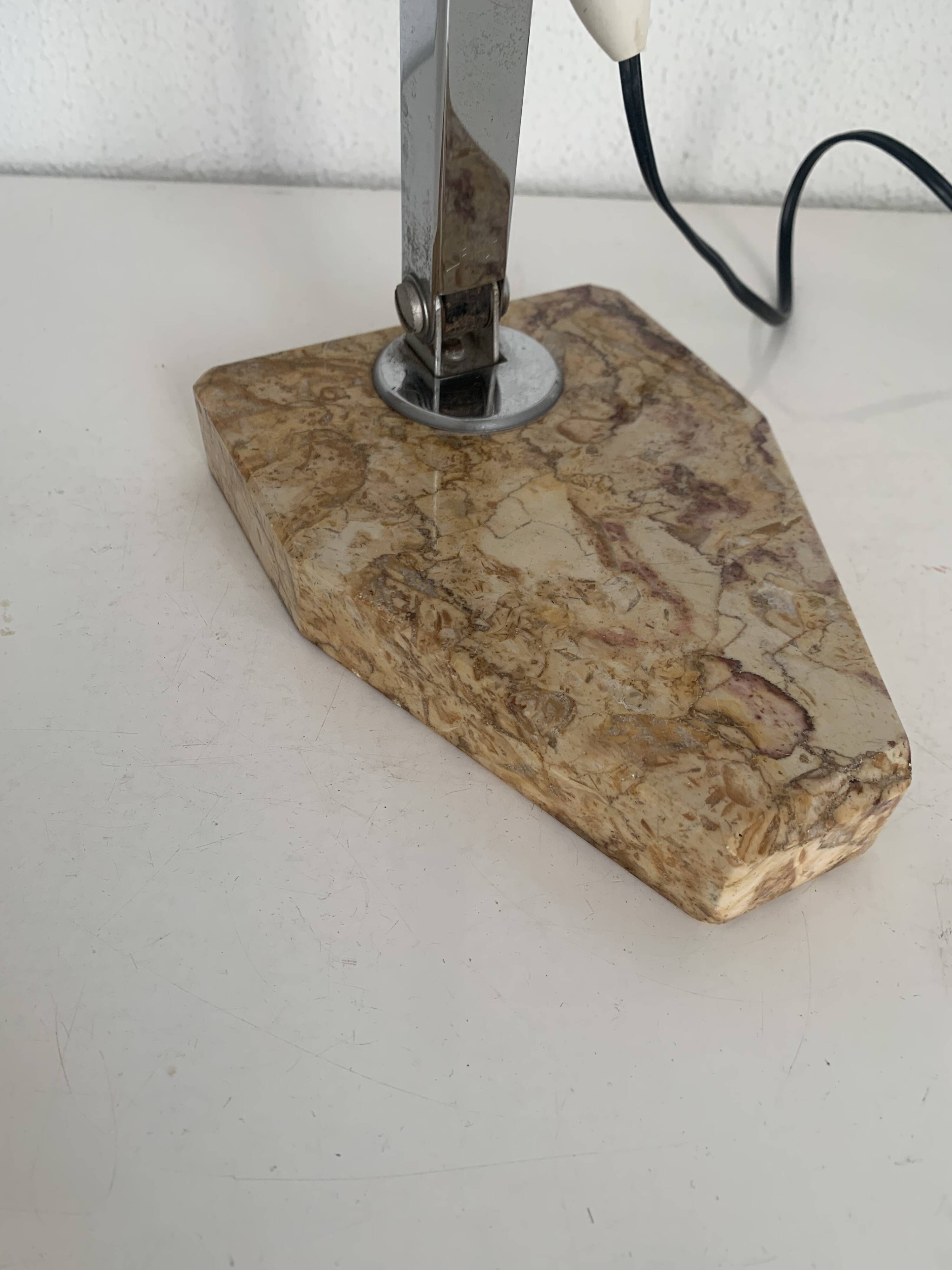 Vintage 1930 Fare lamp French craftsmanship sand marble - 45 cm