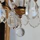 Small chandelier cage with pendants and brass frame louis XV style