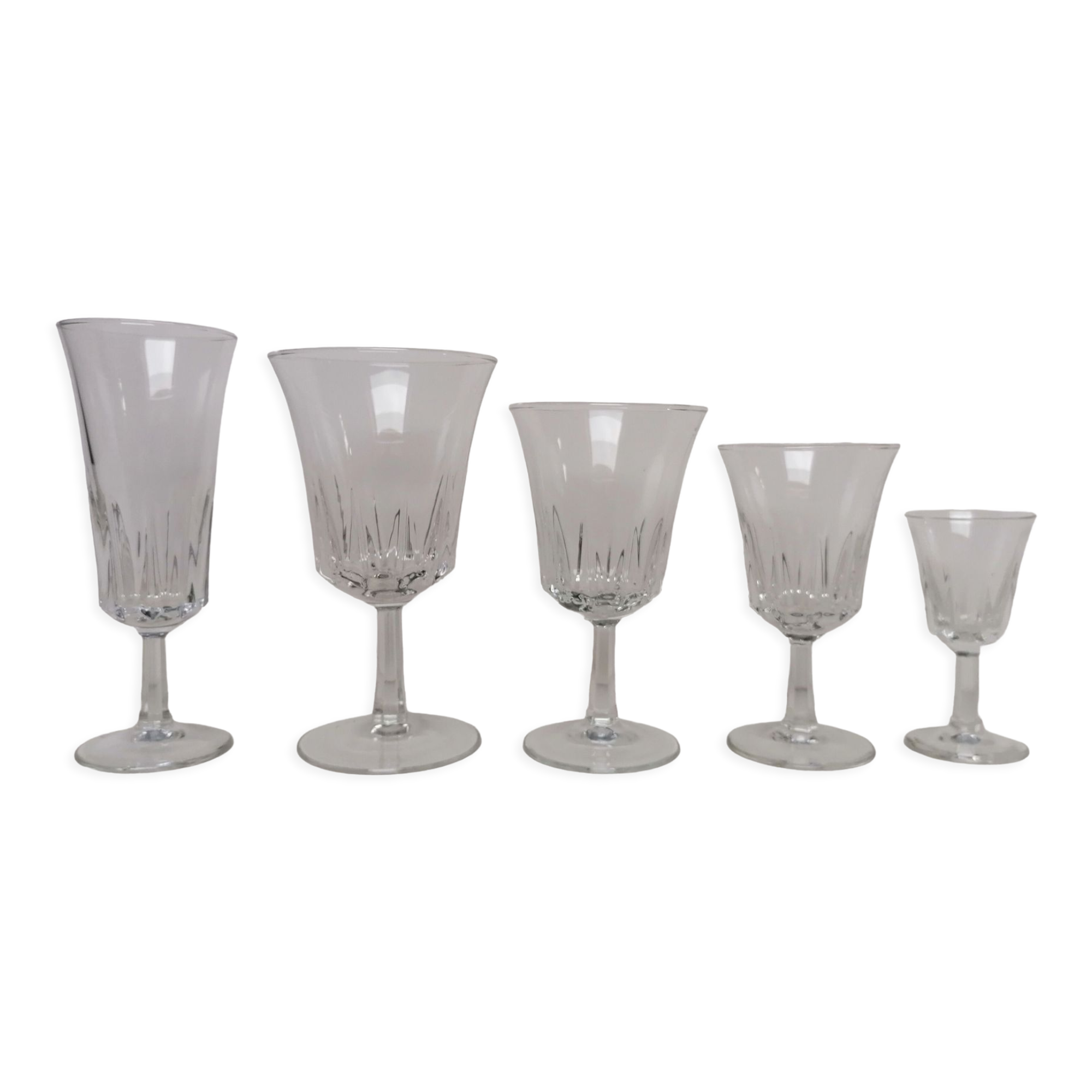 20-piece vintage 70s stemmed glass set