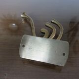 Wall coat rack 4 swivel brass hooks